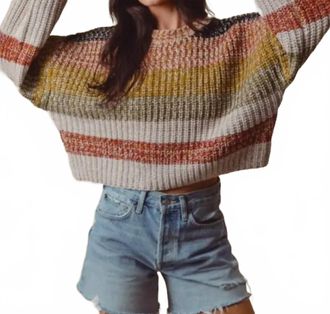 So Me Peyton Striped Sweater In Multi