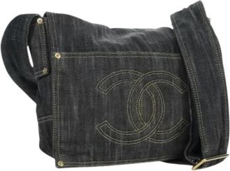 Chanel Pre-owned Vintage Canvas Schoudertas - Dames - Vintage Schoudertas - Blauw - ONE Size - Vintage