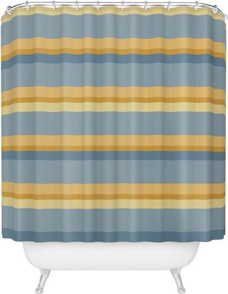 Deny Designs Retro Stripe Print XXXIII Shower Curtain in Orange at Nordstrom Rack
