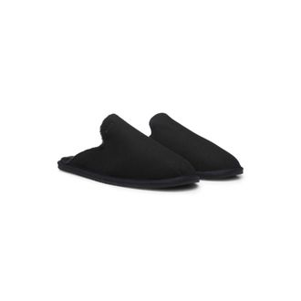 BOSS Shearling-lined slip-on slippers with logo detail