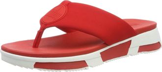FitFlop Womens Sporty Logo Toe-Thongs Sandals In Red