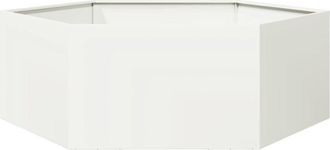 vidaXL Jardinera Hexagonal Acero Blanco 138x120x45 Cm Vidaxl