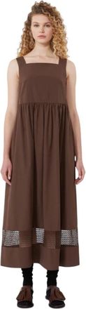 Max Mara Wkdgola Dress - Dames - Casual kleedjes - Bruin - M - Katoen - Kleedjes