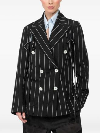 SETCHU pinstriped double-breasted jacket - Zwart