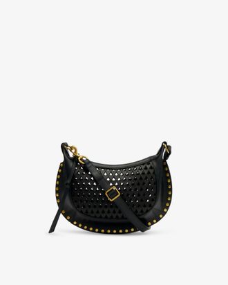 Isabel Marant Womens Oskan Moon Soft Leather Shoulder Bag In Black