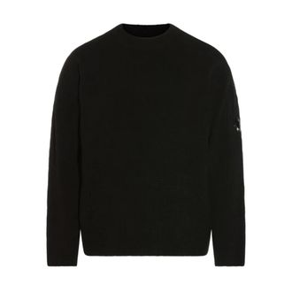C.P. Company C.p. Company, Truien & Vesten, Heren, Zwart, L, Katoen, Cotton Chenille Crewneck Sweater