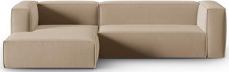 BLOOMINGLOFT 4-Sitzer Design Ecksofa Mackay mit Eckteil links, Samtbezug