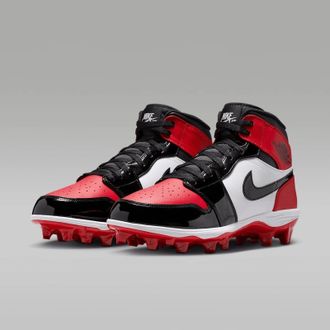 Nike Nile Air Jordan 1 Mid TD FJ6805-601 Mens Red White Football Cleat LIQ927