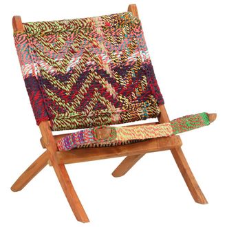 vidaXL Silla Chindi Plegable De Tela Multicolor Vidaxl
