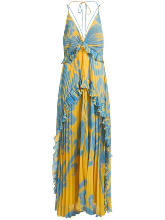 Etro Jurk met ruches - Blauw