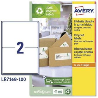 Avery Pack 100 Hojas X2 Etiquetas 199,6x143,5mm Para Env&iacute;os