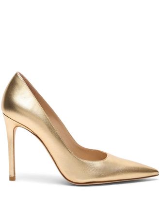 Stuart Weitzman Decollete Leather Metallic Stuart Power