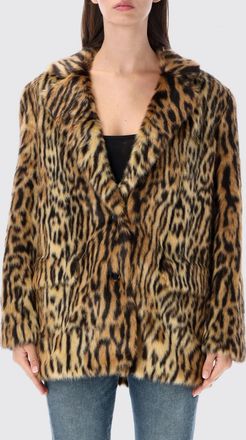 Stand Studio Short Animal Print Faux Fur Jacket