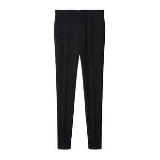 Off-white Suit Trousers, male, Black, M, Black Wool Skinny Trousers with Flared Hem