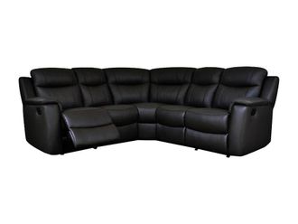 VENTE-UNIQUE.COM Sof&aacute; rinconera piel negro