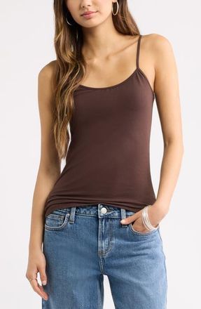 BP. Core Cotton Blend Camisole in Brown Coffee at Nordstrom, Size Xx-Small