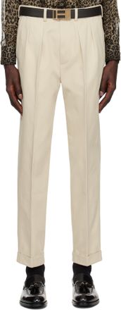 パンツ TOM FORD Pants with front pleats Beige PAW576FAX1216 Tom Ford Pants With Front Pleats | italist