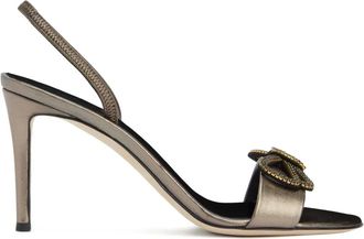 Giuseppe Zanotti Zari slingback sandalen verfraaid met strik - Zilver