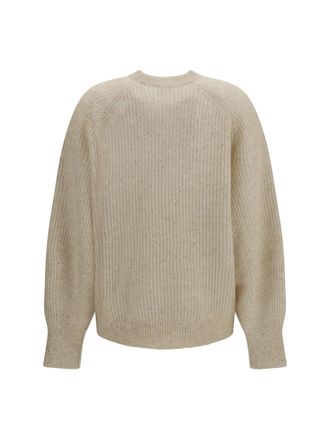 Brunello Cucinelli Sequin-Embellished Mohair-Blend Sweater - Ivory