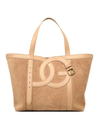Dolce & Gabbana Shopping Beige Suede Bag