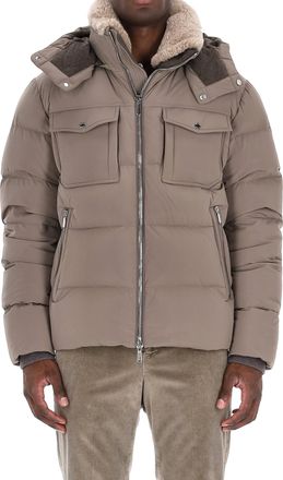 Moorer Alarick-KN Down Jacket with Shearling Collar