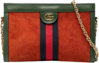Gucci Pre-owned Cross Body Bags, female, Multicolor, Size: ONE SIZE Pre-owned Vintage Suede Crossbody Bag