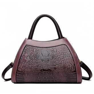 Generic Crocodile Satchel Handbags for Women Fashion Purses Top Handle Crossbody Bag Medium Ladies Tote Shoulder Bags (Purple)