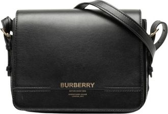 Burberry Pre-owned Grace Crossbody Bag - Dames - Vintage Schoudertas - Zwart - ONE Size - Leer - Vintage