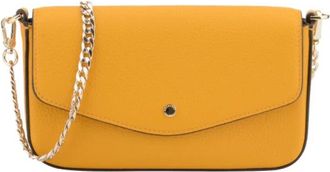 Pourchet Club Clutch - Dames - Clutches - Geel - ONE Size - Leer - Tassen