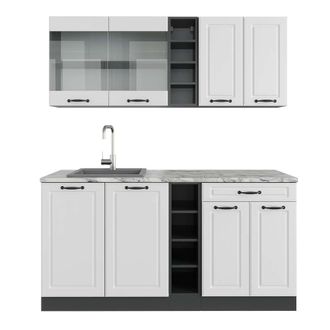Vicco Cocina Vers&aacute;til R-line, Casa De Campo Blanca/antracita, 160 Cm, Et M&aacute;rmol