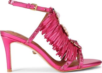 Kurt Geiger Womens Leather Jewel Fringe Sandal Sandals - Fuschia - Size UK 3
