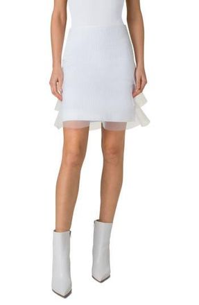 Akris Hatband Ruffle Rib Skirt in Pure White at Nordstrom Rack, Size 10