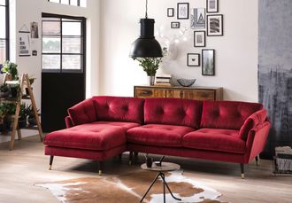 Trends by HG Ecksofa »Japan L-Form« mit Fuss in Holz-Metallkombination, Recamiere rechts oder links