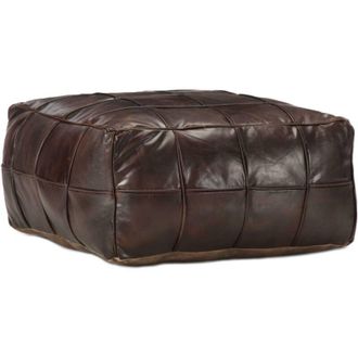 vidaXL Vidaxl - Puf Marr&oacute;n Oscuro 60x60x30 Cm Cuero Aut&eacute;ntico De Cabra