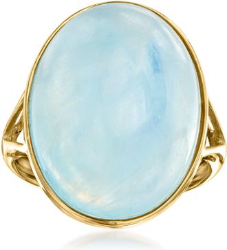 Ross-Simons 20x15mm Aquamarine Cabochon Ring in 14kt Yellow Gold