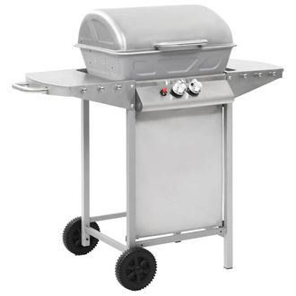 vidaXL Barbecue A Gas Con Griglia 2 Fornelli Argento Acciaio Inox - Vidaxl