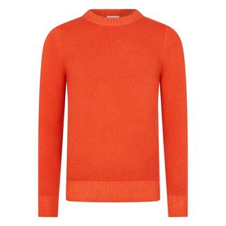 Malo Truien & Vesten, Heren, Oranje, L, Cashmere trui met ronde hals