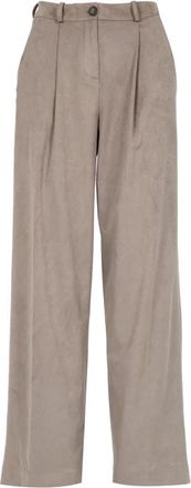 Roberto Ricci Design Velours Wijde Pijp Broek Duif Grijs - Dames - Straight fit broeken - Grijs - XS - Broeken