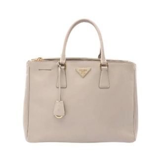 Prada Pre-owned Handbags, female, Beige, Size: ONE SIZE Pre-owned Saffiano LUX Tote Bag