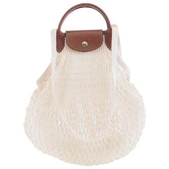 Longchamp Le Pliage L Filet Mesh Shoulder Bag In Ecru