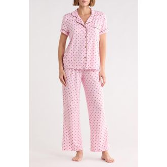 Tart Ginnie Long Pajamas in Brown Dot On Pink at Nordstrom Rack, Size X-Large
