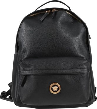 Versace Pre-owned Backpacks, female, Black, Size: ONE SIZE Pre-owned Vintage Leather Medusa Head Backpack