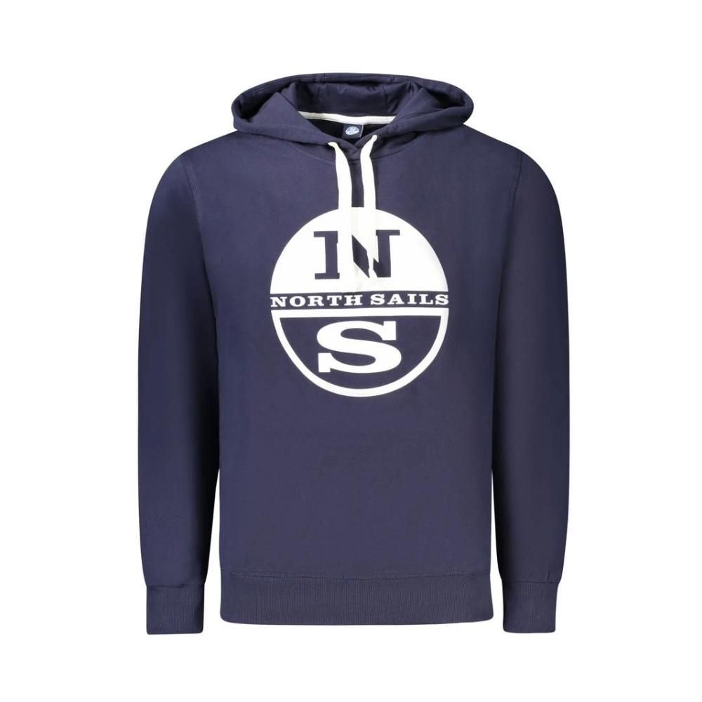 North Sails Hoodies, male, Blue, M, Blue Cotton Hoodie for Men