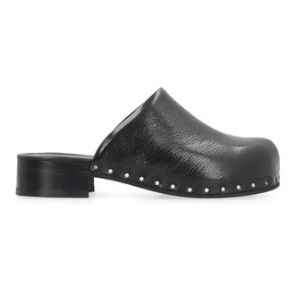 Our Legacy Leren Slippers met Vibram Zool en Ronde Neus - Dames - Slip ons - Zwart - 36 EU - Leer - Schoenen