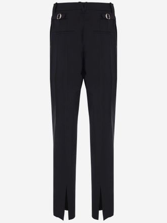 Bottega Veneta Grain de Poudre Wool Trousers - Black
