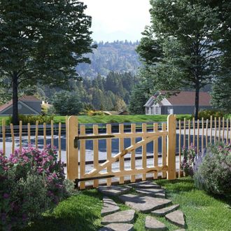 vidaXL Puerta Para Valla Madera De Avellano 100x60 Cm Vidaxl