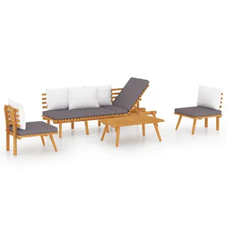 vidaXL Vidaxl - Set Divani Da Giardino 4 Pz Con Cuscini In Massello Di Acacia