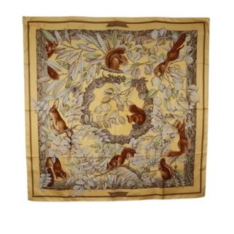 Herm&egrave;s Pre-owned Scarves, female, Beige, Size: ONE SIZE Pre-owned The Casse Noisette Scarf