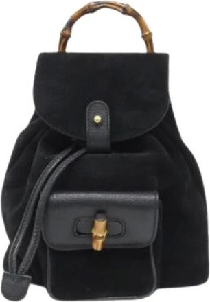 Gucci Pre-owned Backpacks, female, Black, Size: ONE SIZE Pre-owned Leather Backpack