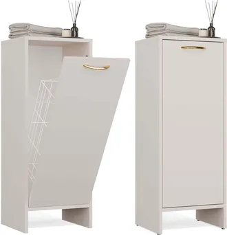 Topeshop Nina 1k Mueble De Ba&ntilde;o - 1 Cesto De La Ropa, Columna De Ba&ntilde;o - 35x90x30 Cm - Cachemire